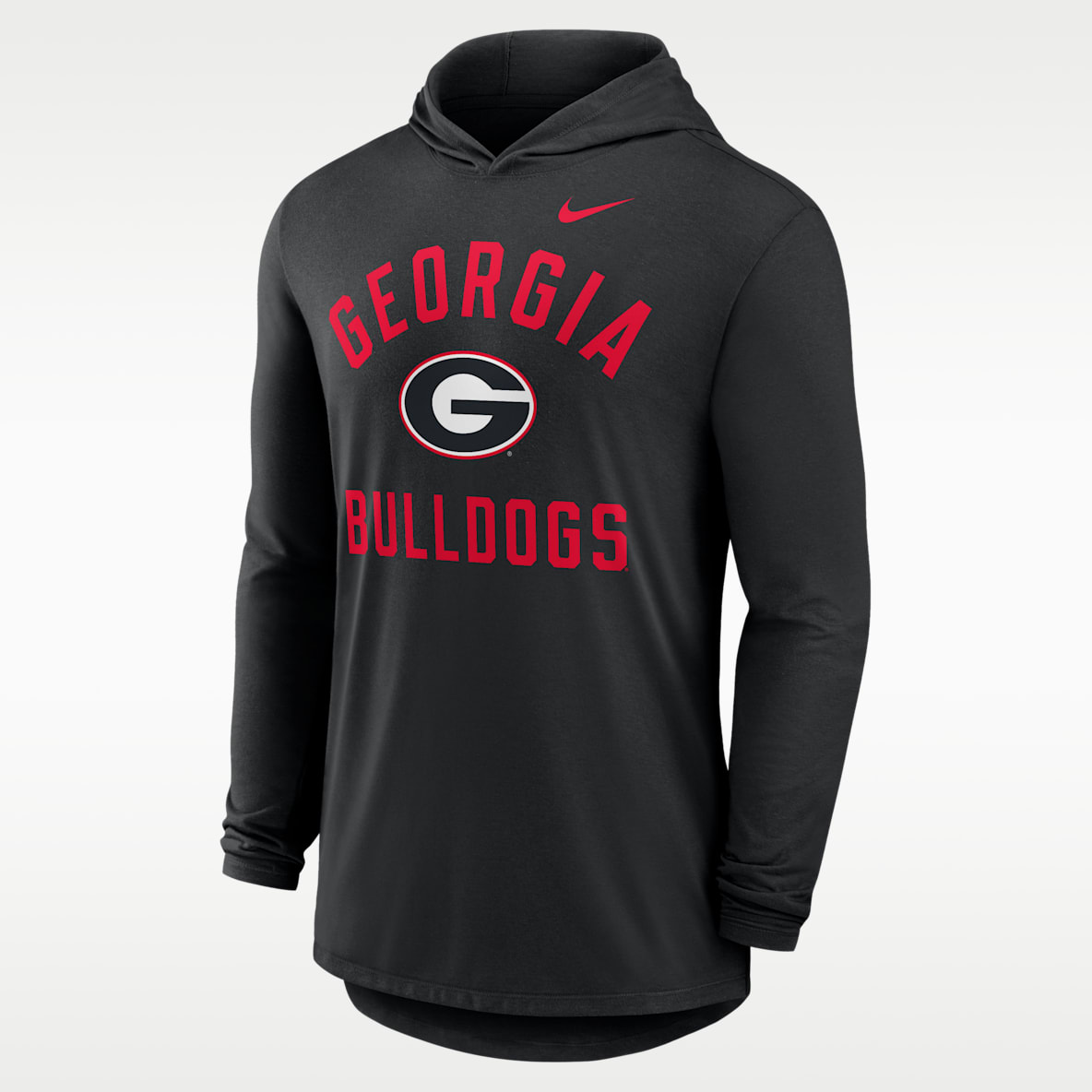 Georgia Campus Arch Men's Nike Dri-FIT College Long-Sleeve Hooded T-Shirt