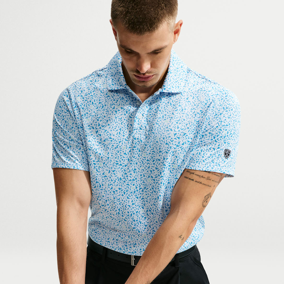 Nike Par Dri-FIT golfpoloskjorte med fuglemikrotrykk til herre 