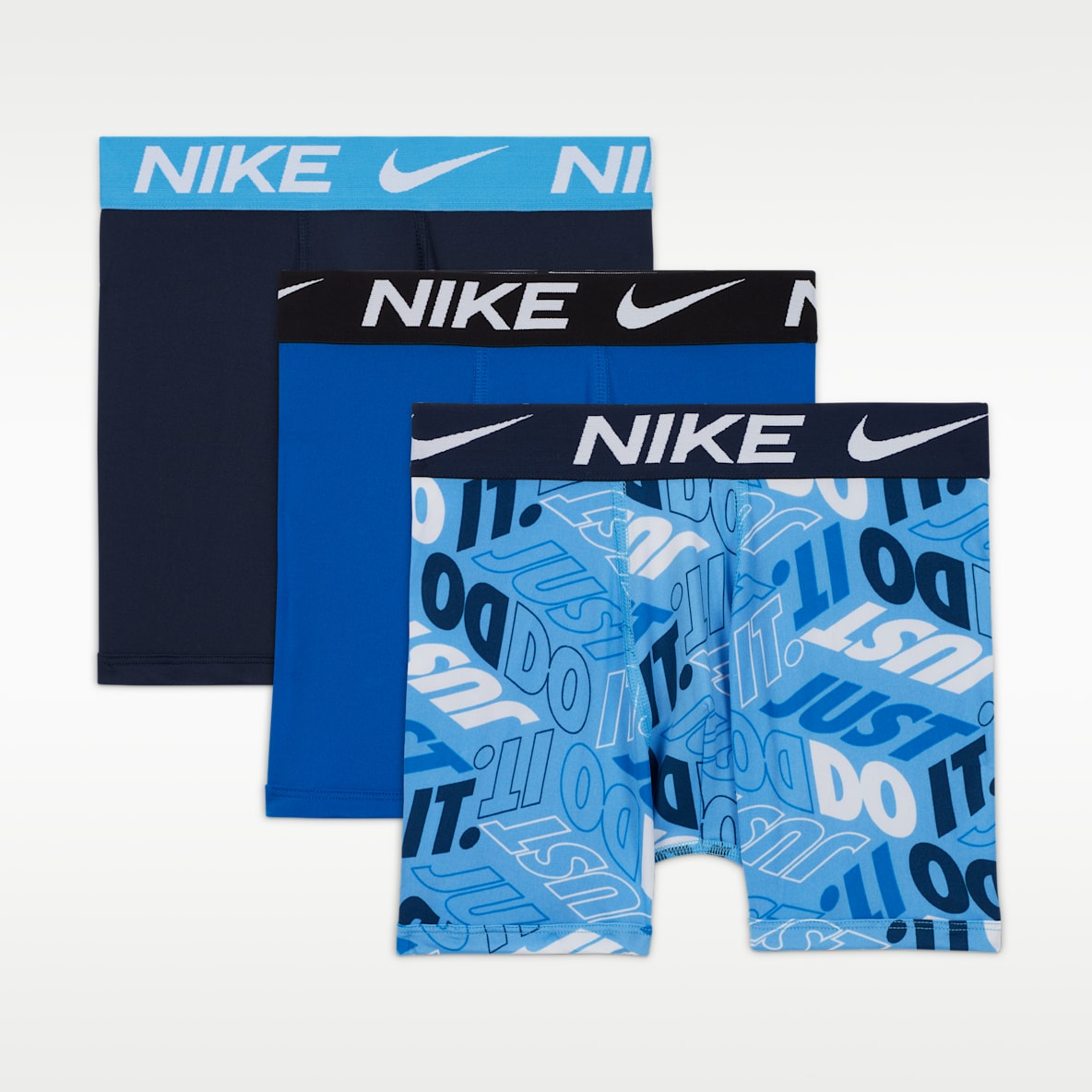 Nike Dri-FIT Essentials Big Kids' Printed Boxer Briefs (3-Pack)