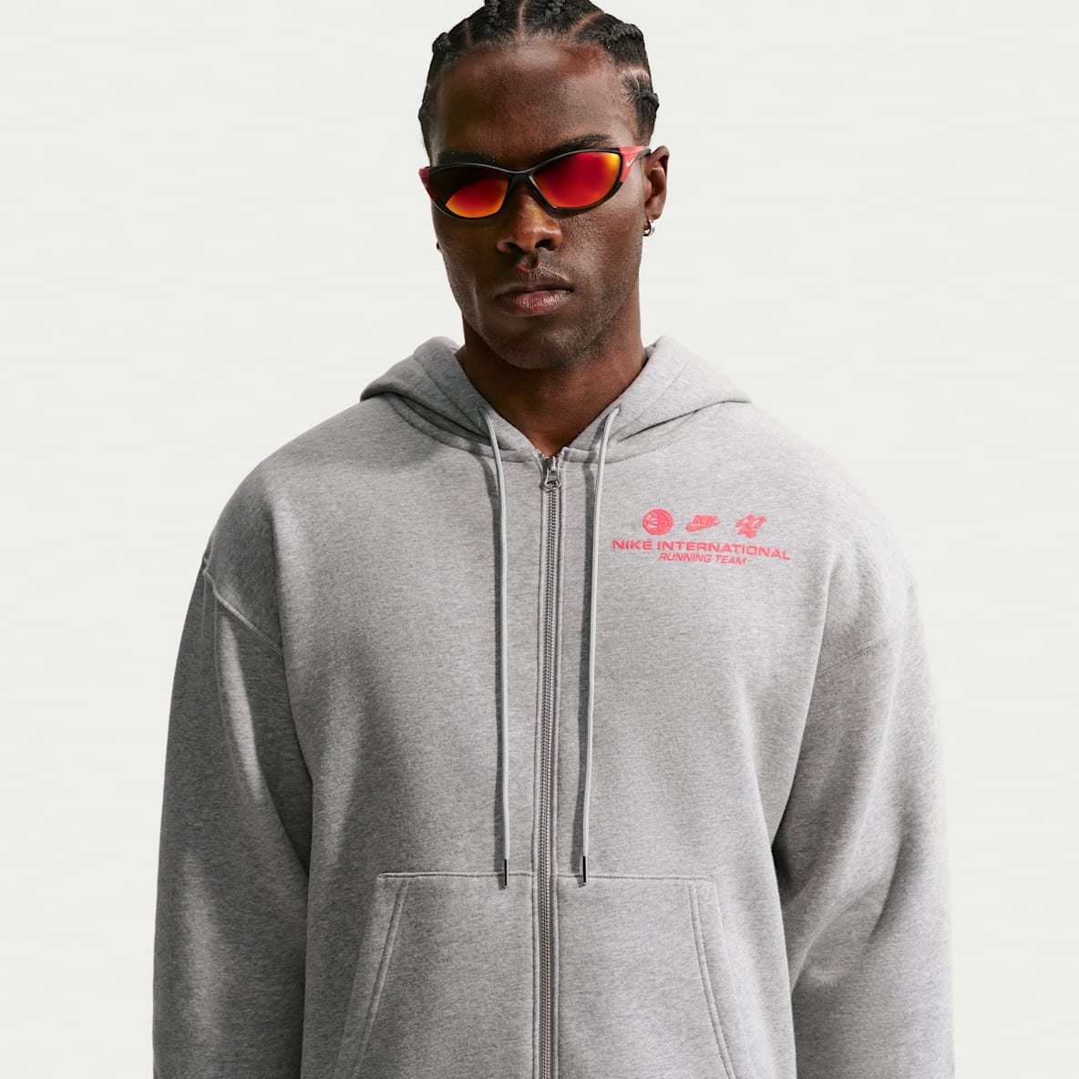 Nike Ανδρική φλις μπλούζα με κουκούλα και φερμουάρ σε όλο το μήκος για τρέξιμο