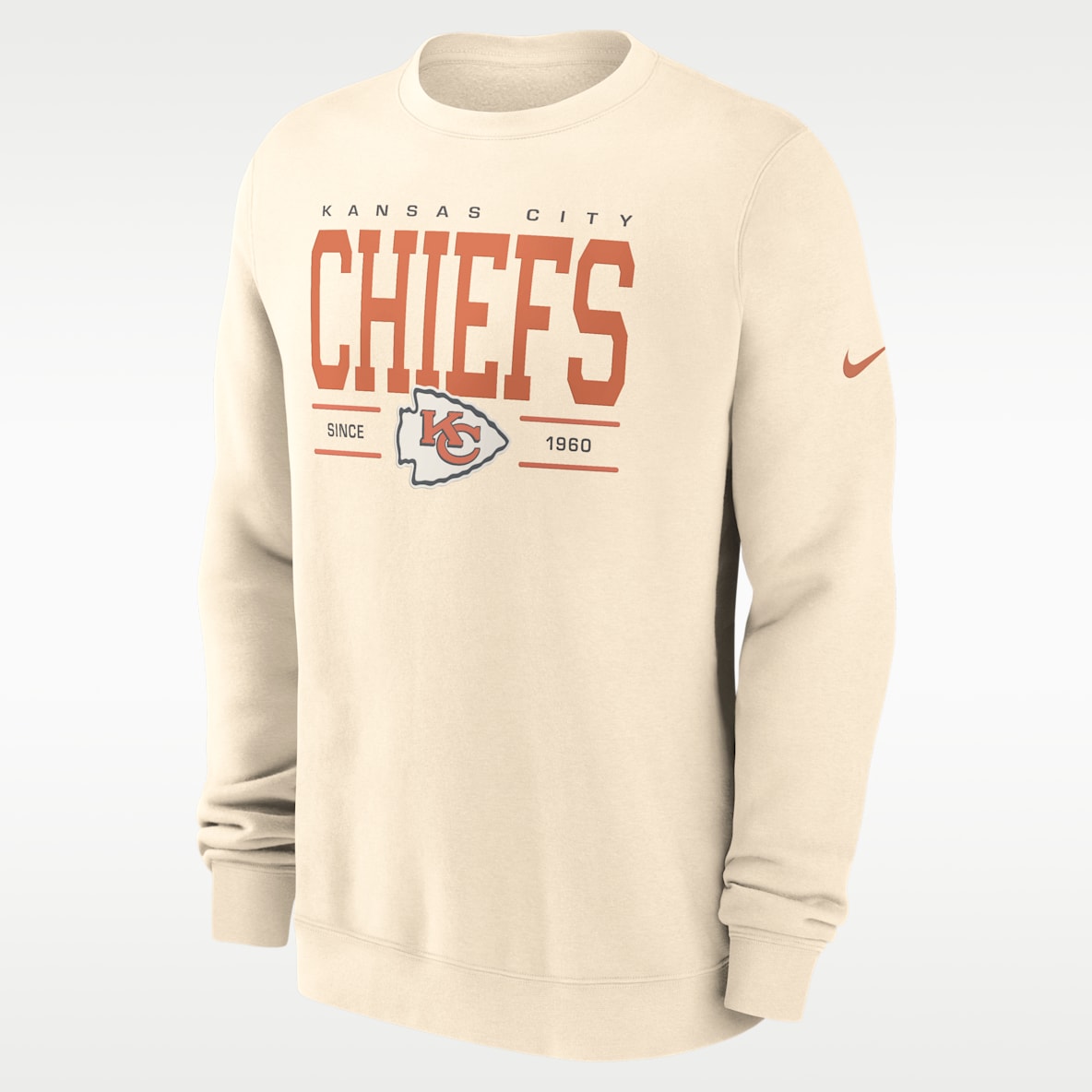 Kansas City Chiefs Club Sudadera de cuello redondo sin cierre Nike de la NFL para hombre