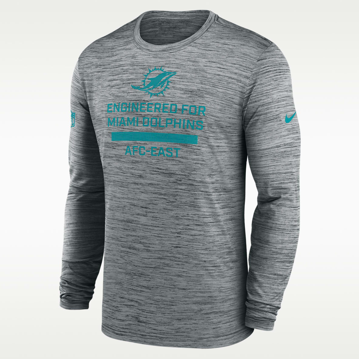 Miami Dolphins Sideline Team Issue Velocity Men's Nike Dri-FIT NFL Long-Sleeve T-Shirt