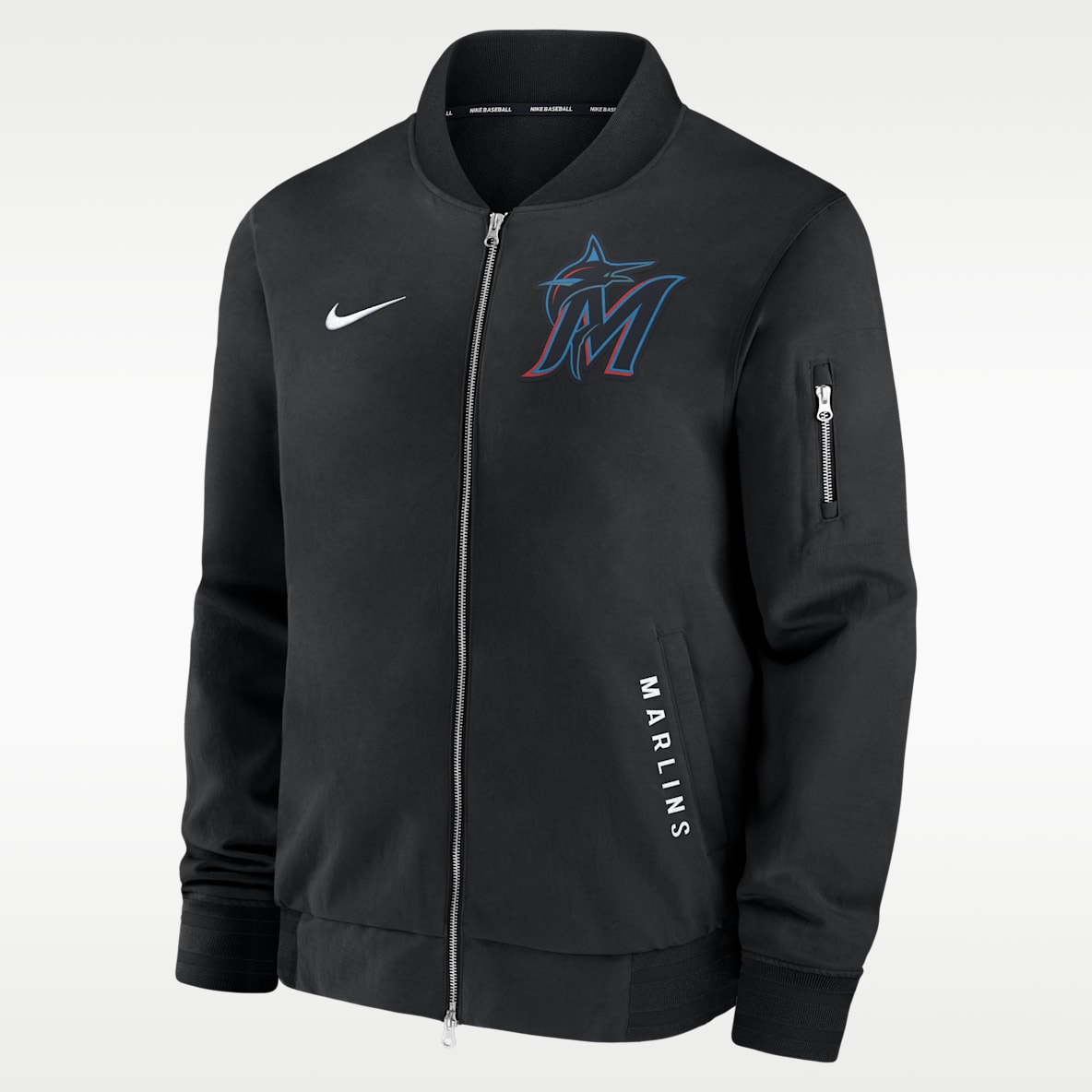 Miami Marlins Authentic Collection Dugout Men's Nike MLB Full-Zip Bomber Jacket