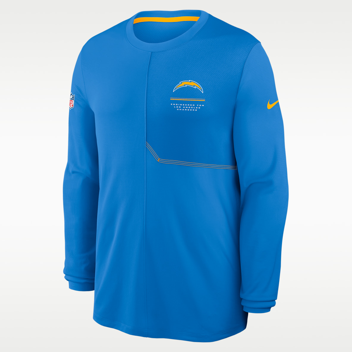 Los Angeles Chargers Sideline Coach Playera de manga larga Nike Dri-FIT de la NFL para hombre