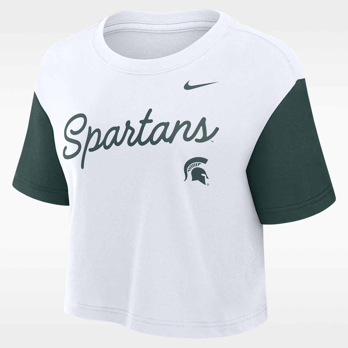 Michigan State Script Women's Nike Dri-FIT College Cropped T-Shirt