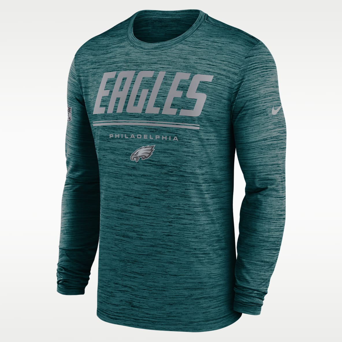 Philadelphia Eagles Sideline Team Issue Velocity Playera de manga larga Nike Dri-FIT de la NFL para hombre