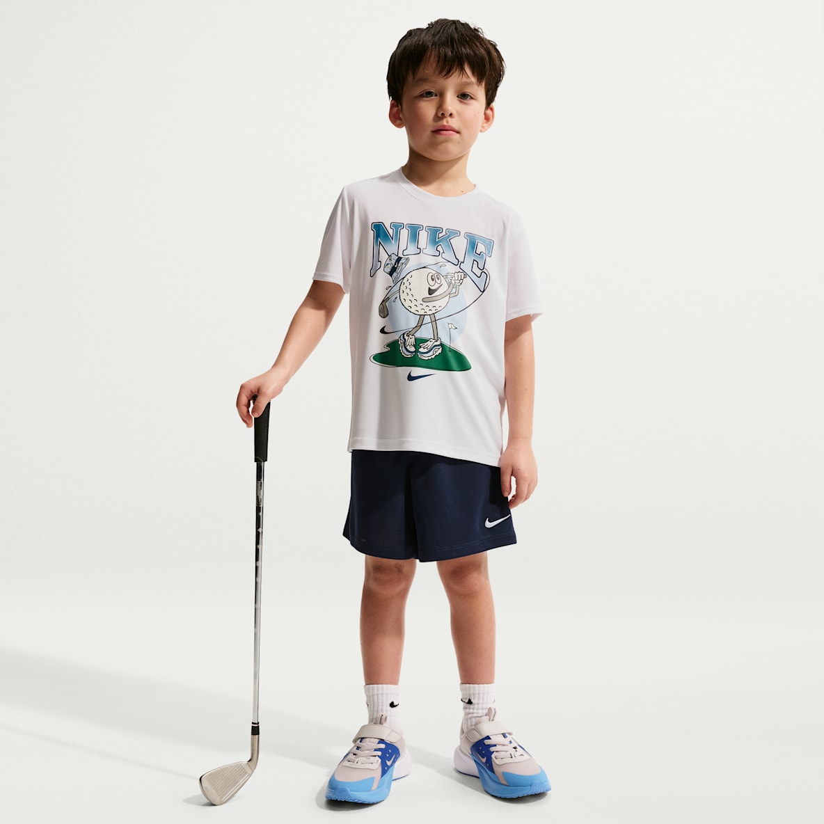 나이키 스포츠웨어 리틀키즈 드라이 핏 포 더 윈 그래픽 티셔츠 및 쇼츠 세트