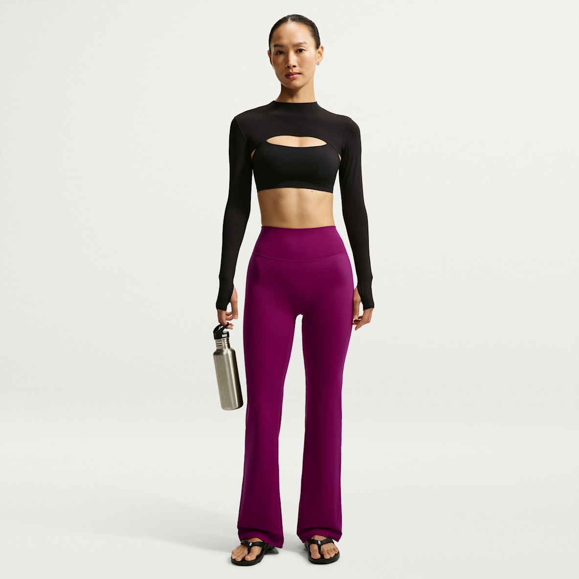 Nike Zenvy Women's High-Waisted Flared Leggings with No Front Seam