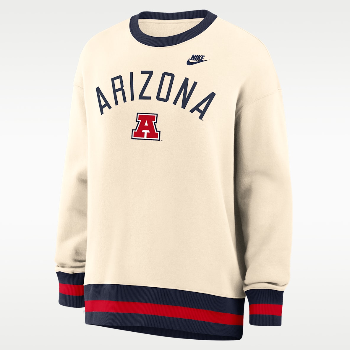 Arizona Legacy Sudadera de cuello redondo sin cierre oversized universitaria Nike para mujer