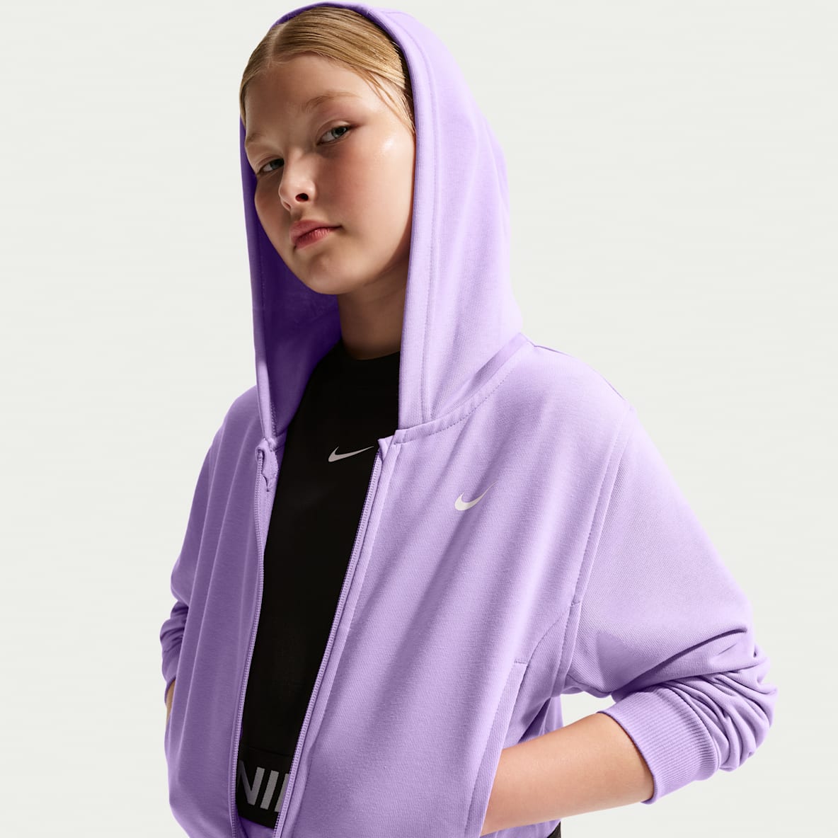 Nike Pro Fleece Big Kids' (Girls') Dri-FIT Full-Zip Hoodie