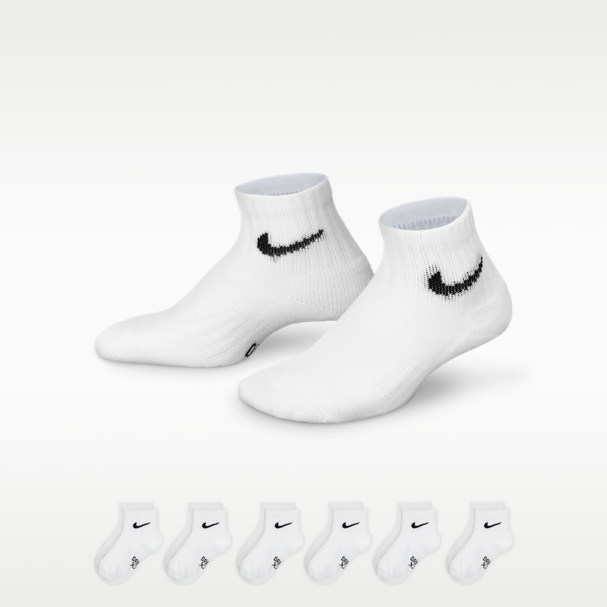 Nike Dri-FIT Performance Basics Little Kids' Quarter Socks (6 Pairs)