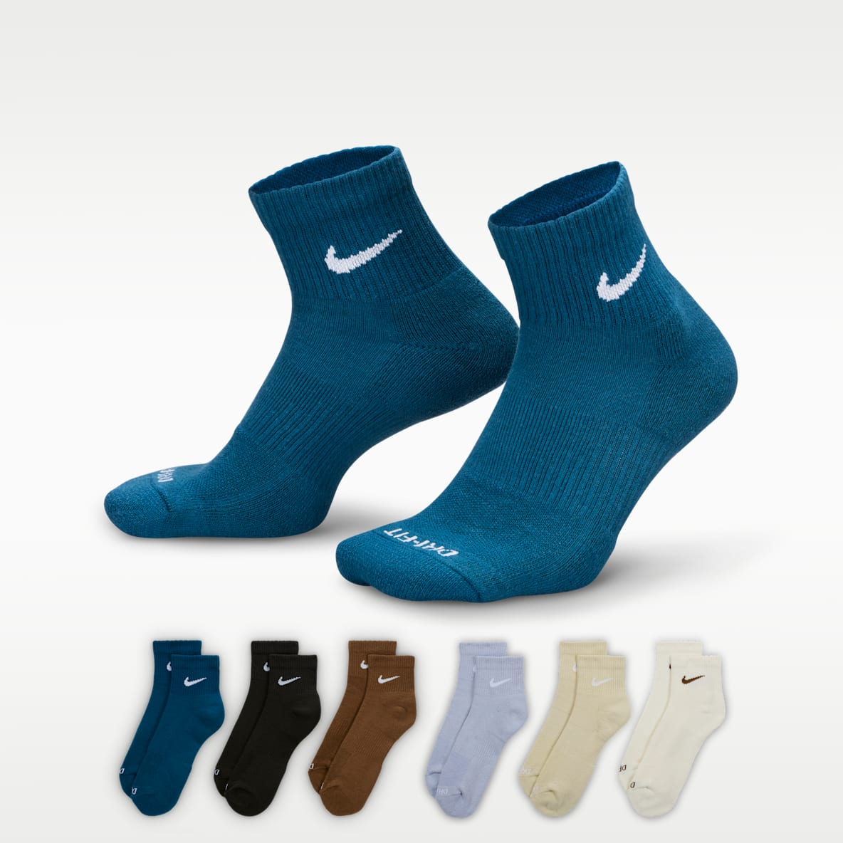 Nike Everyday Plus Cushioned Calcetines de entrenamiento hasta el tobillo (6 pares)