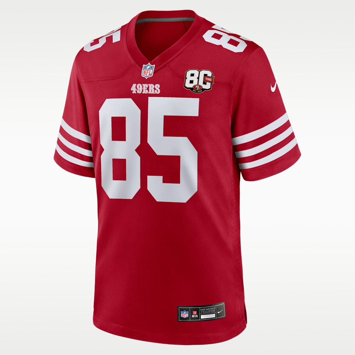George Kittle San Francisco 49ers 80th Anniversary Men's Nike NFL Game Jersey