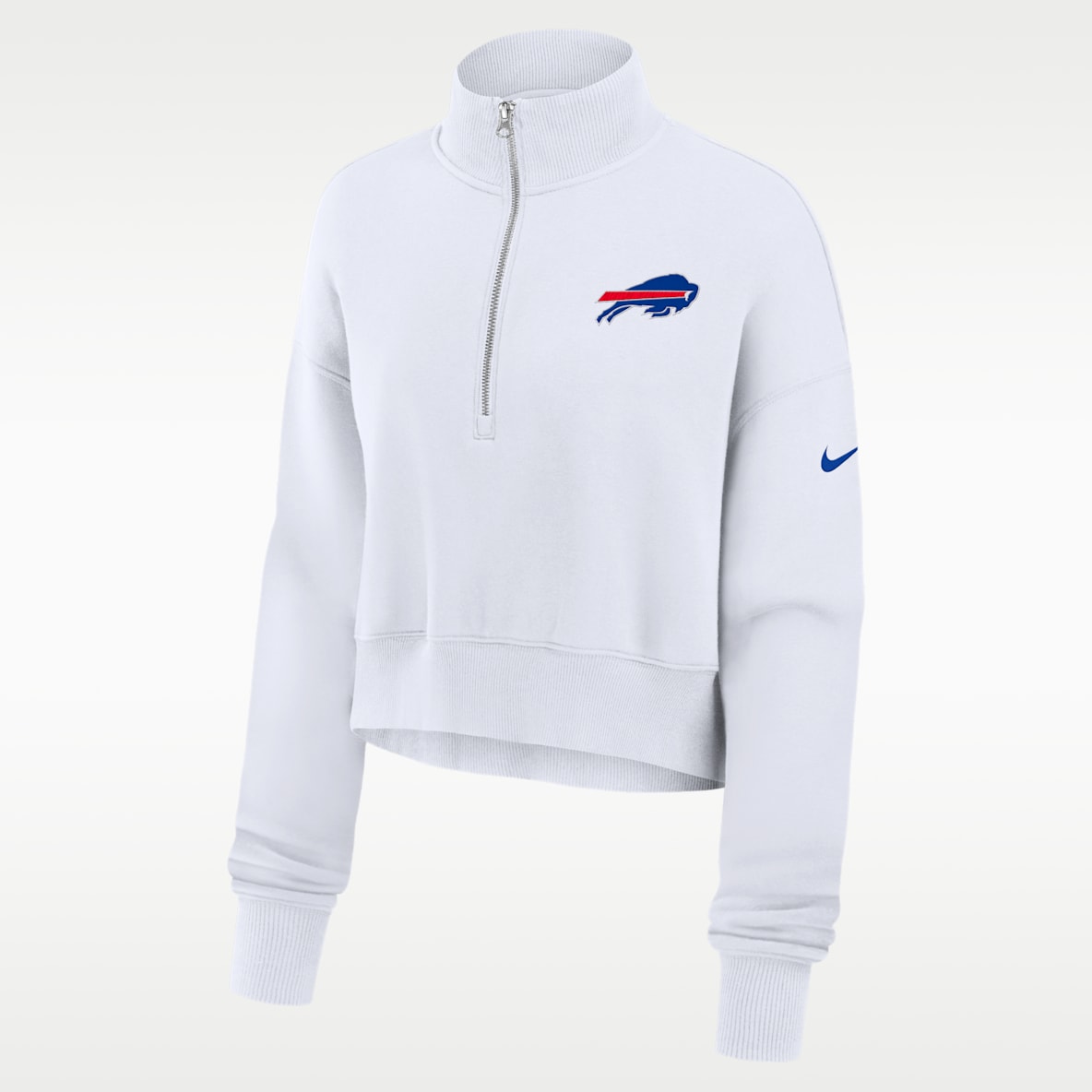 Buffalo Bills Primetime Phoenix Women's Nike NFL Oversized Cropped 1/4-Zip Crew