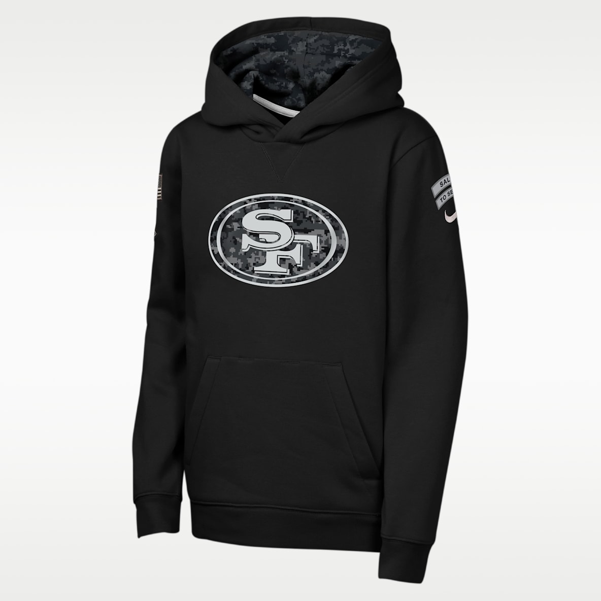 San Francisco 49ers Salute to Service Sideline Club Big Kids' Nike NFL Pullover Hoodie