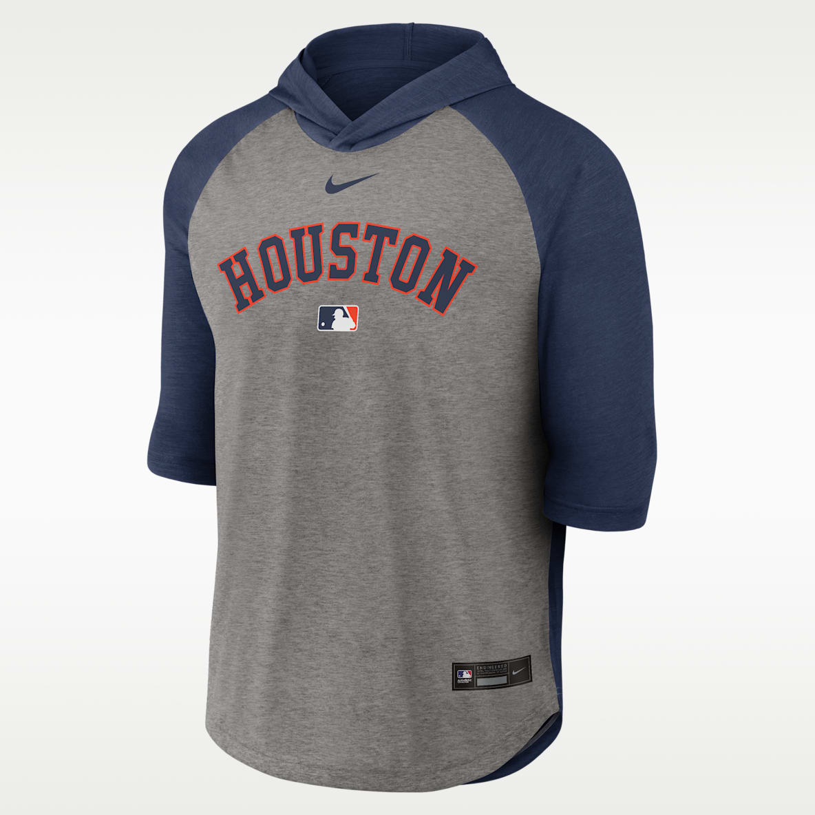 Houston Astros Authentic Collection Flux Men's Nike Dri-FIT MLB 3/4-Sleeve Hooded T-Shirt
