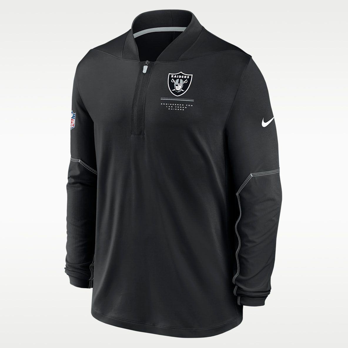 Las Vegas Raiders Sideline Playera Nike Dri-FIT de la NFL de medio cierre para hombre