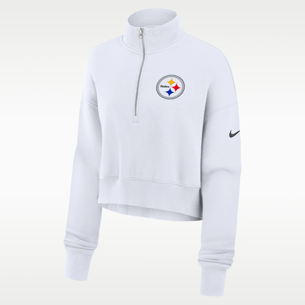 Pittsburgh Steelers Primetime Phoenix Women's Nike NFL Oversized Cropped 1/4-Zip Crew