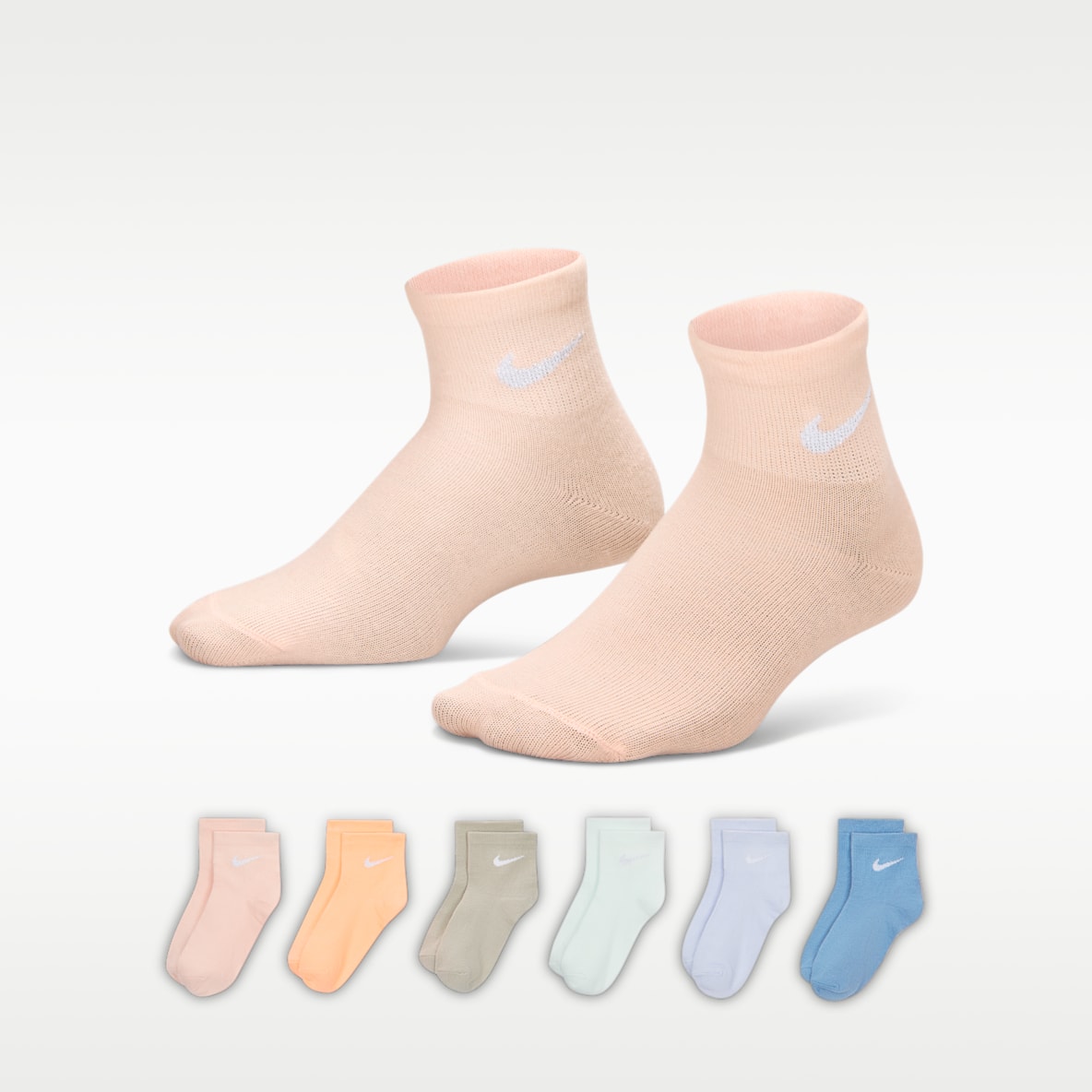 Nike Kids' Metallic Swoosh No-Show Socks (6 Pairs)