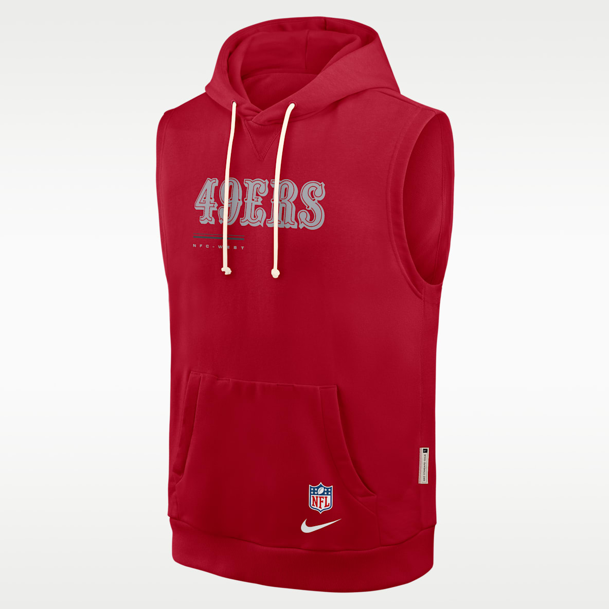 San Francisco 49ers Sideline Sudadera con gorro sin cierre sin mangas Nike Dri-FIT de la NFL para hombre