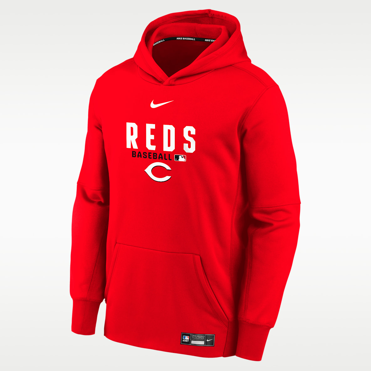 Cincinnati Reds Sudadera con gorro Nike Therma-FIT para niños talla grande