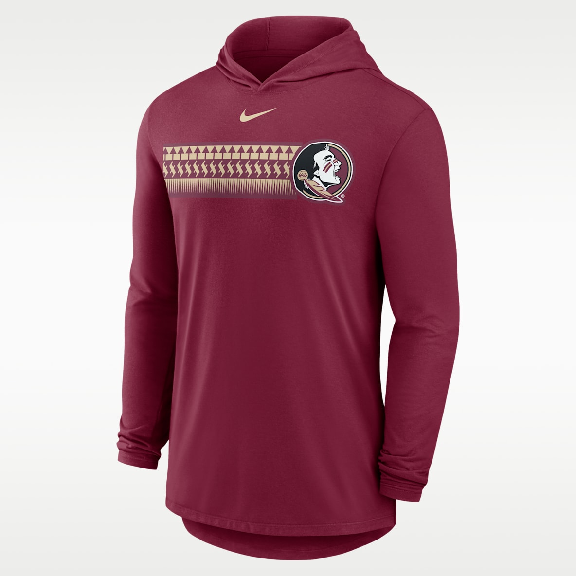 Florida State Primetime Pattern Playera universitaria Nike Dri-FIT con gorro de manga larga para hombre