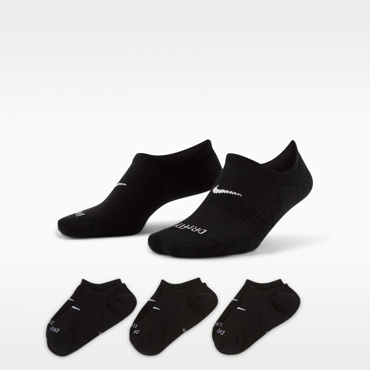 Nike Everyday Plus acolchadas Calcetines invisibles de entrenamiento para mujer (3 pares)