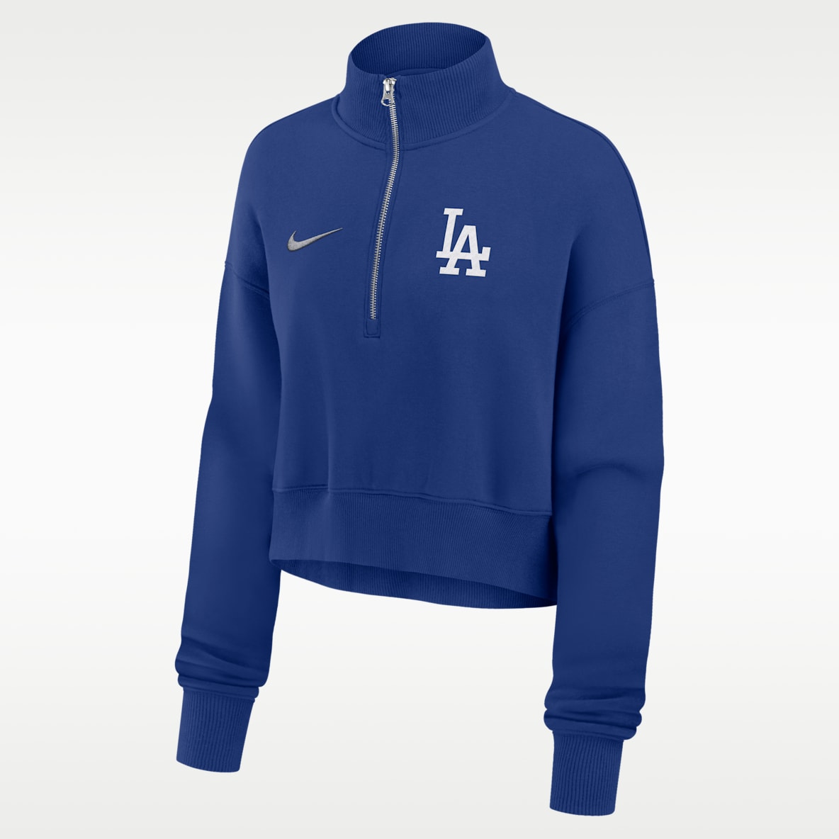 Los Angeles Dodgers Phoenix Sudadera de cuello redondo Nike de la MLB cropped de 1/4 de cierre para mujer