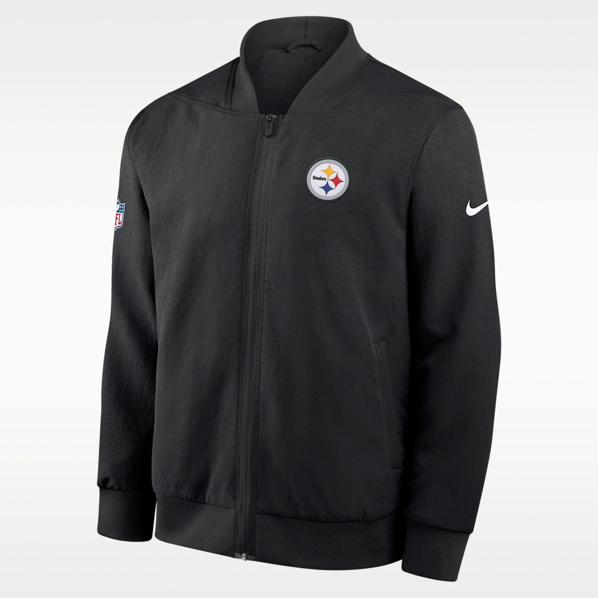 Pittsburgh Steelers Sideline Chamarra bomber Nike de la NFL de cierre completo para hombre