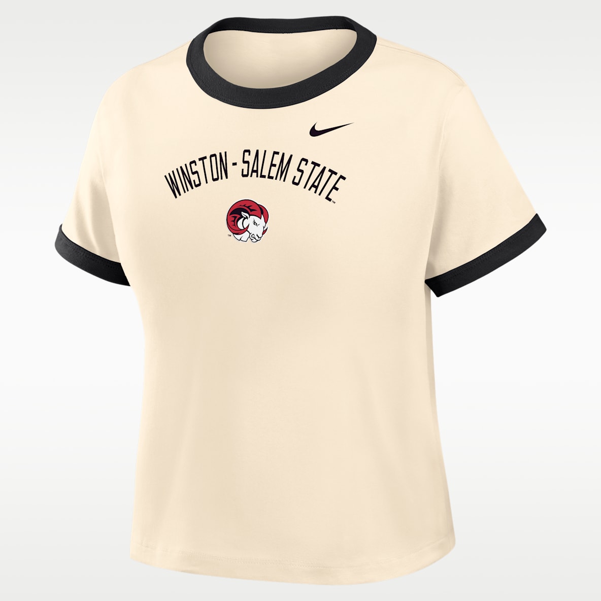 Nike College (Winston-Salem State) Women's Cropped Ringer T-Shirt
