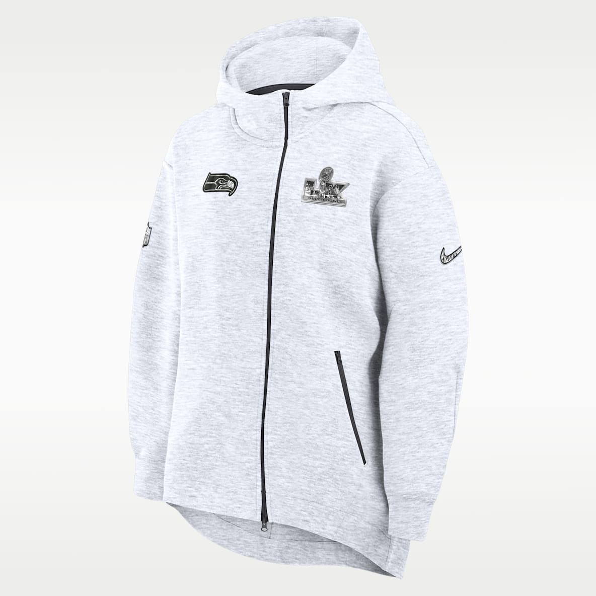 Seattle Seahawks Super Bowl LX Opening Night Tech Fleece Women's Nike NFL Full-Zip Hooded Cape