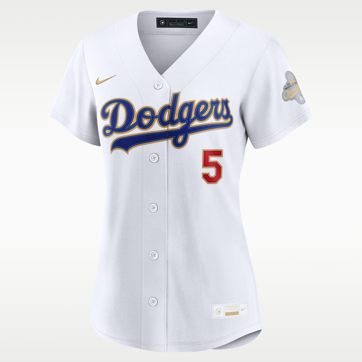 Freddie Freeman Los Angeles Dodgers 2025 World Series Champion Gold Series Women's Nike MLB Stadium Jersey