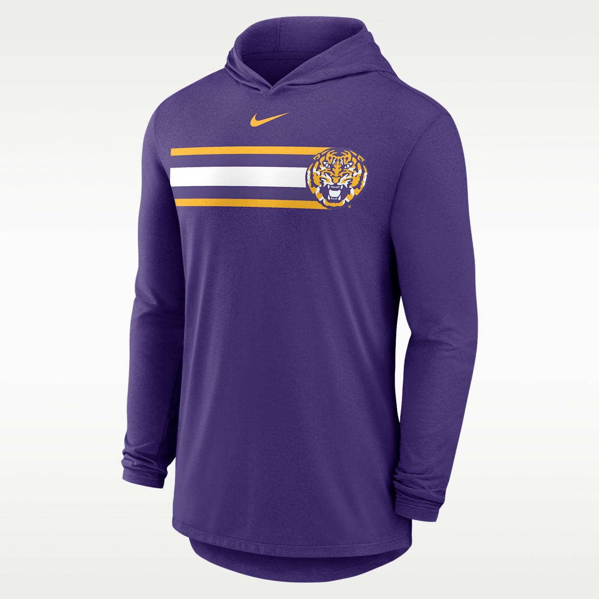 LSU Primetime Pattern Men's Nike Dri-FIT College Long-Sleeve Hooded T-Shirt