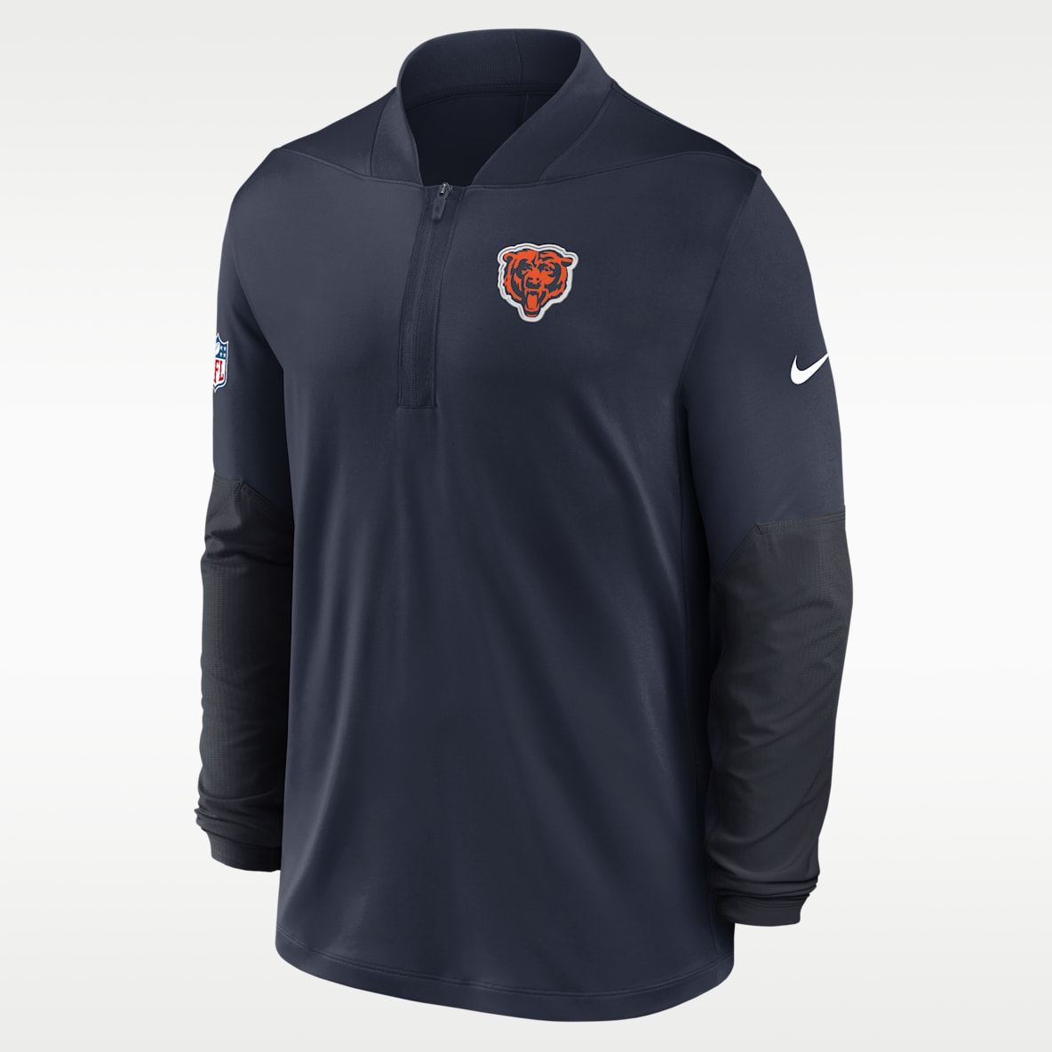 Chicago Bears Feel The Pressure Men's Nike Dri-FIT NFL 1/2-Zip Top