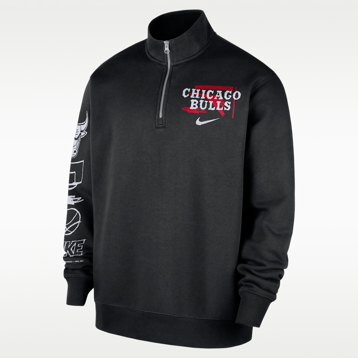 Chicago Bulls Courtside Men's Nike NBA Club 1/2-Zip Top