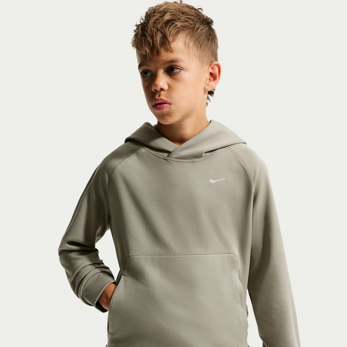 Nike Primary Nanoknit Sudadera con gorro sin cierre Dri-FIT con protección contra los rayos UV para niño talla grande