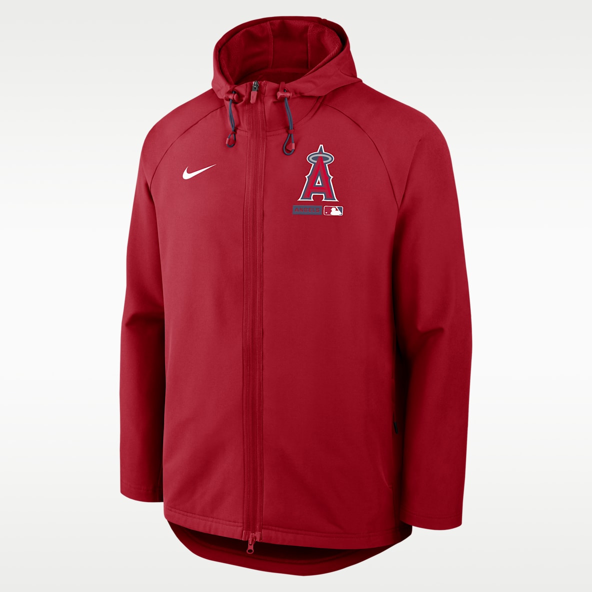 Los Angeles Angels Authentic Collection Chamarra Nike Therma-FIT de la MLB con gorro y cierre completo para hombre