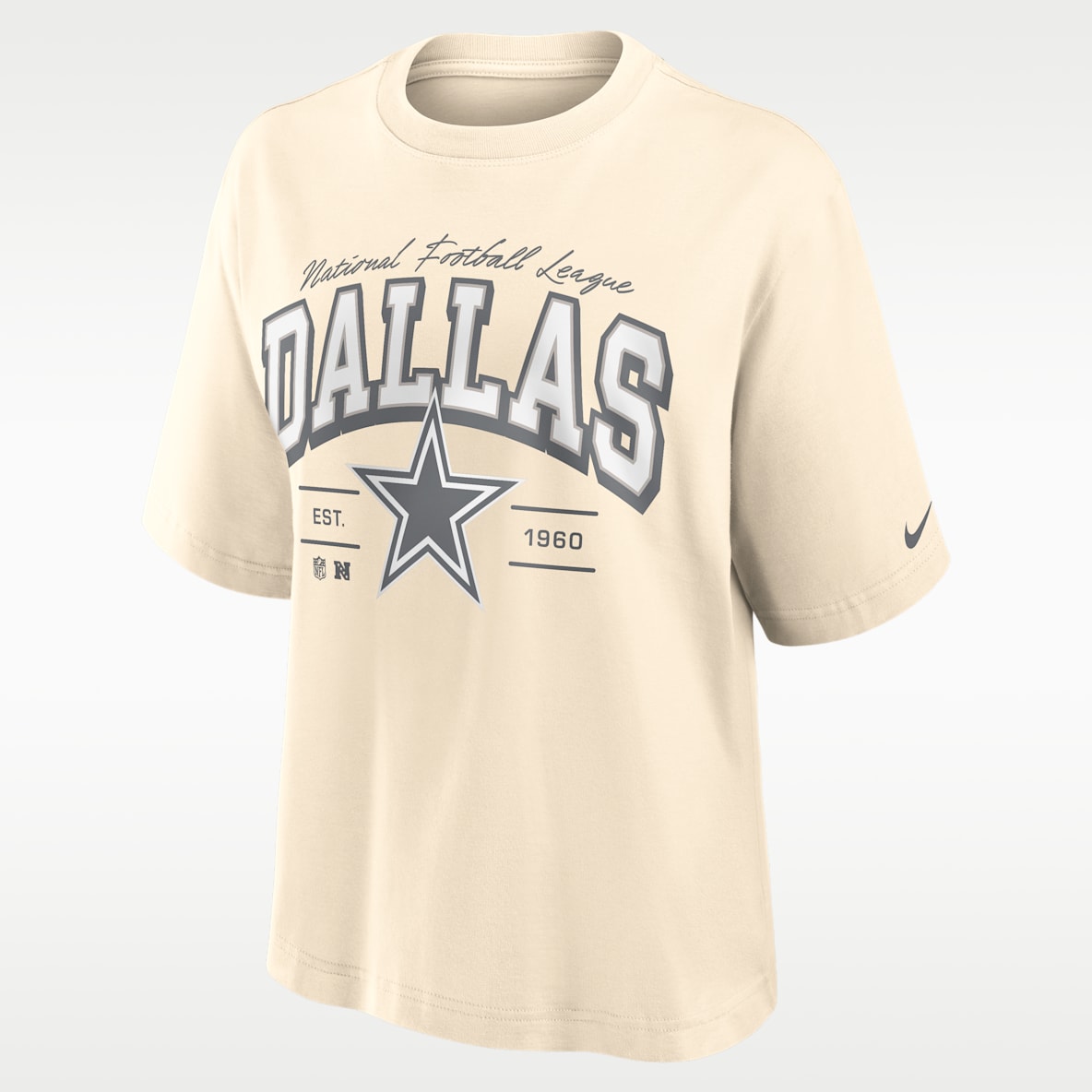 Dallas Cowboys Vintage Mod Boxy Playera Nike de la NFL para mujer