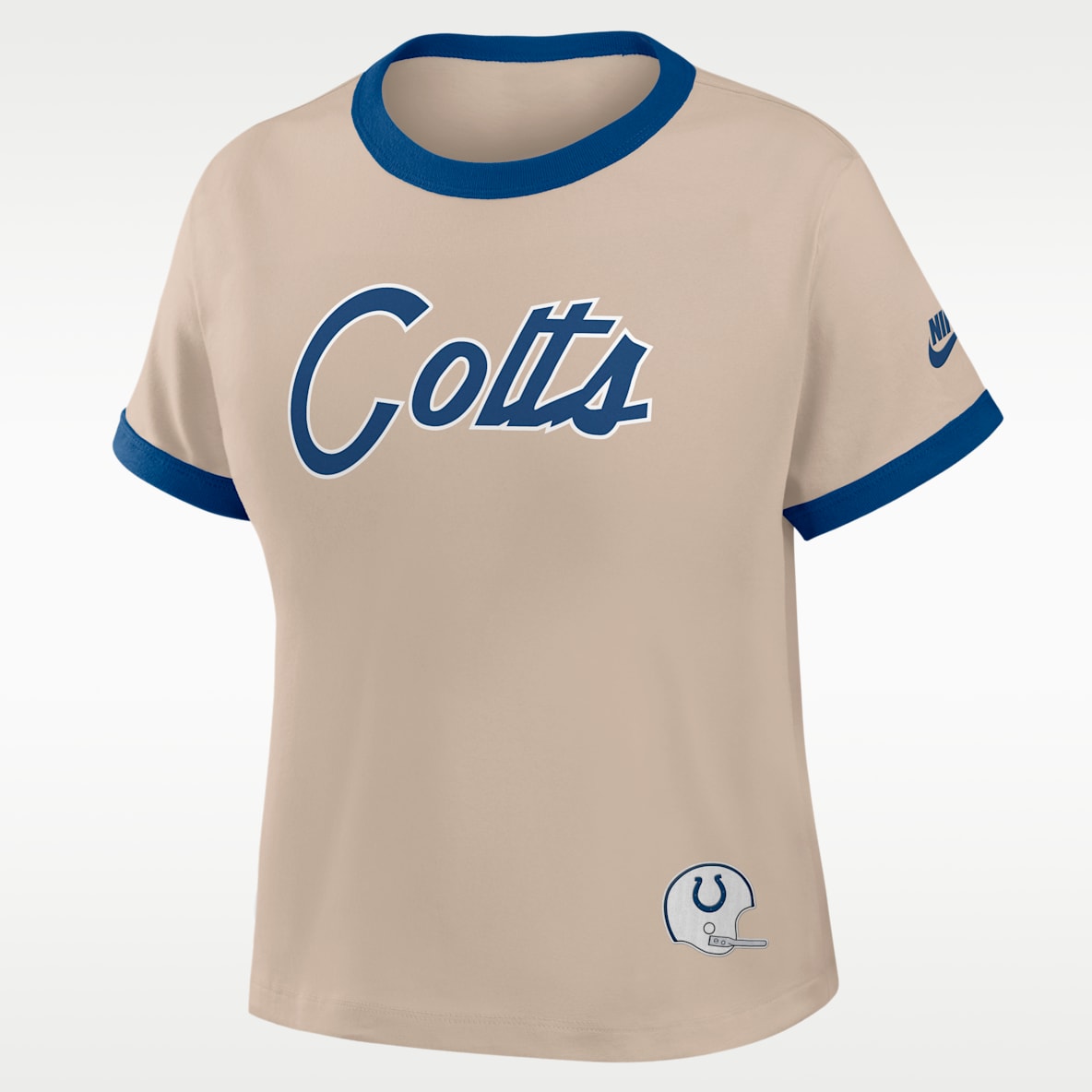 Indianapolis Colts Rewind Ringer Mod Women's Nike NFL Cropped T-Shirt