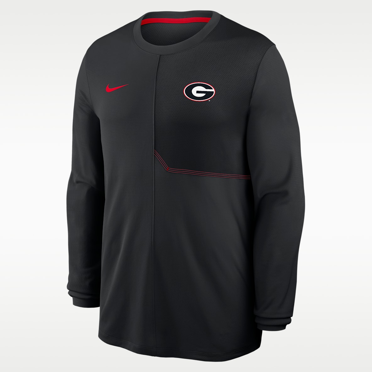 Georgia Sideline Coach Playera de manga larga universitaria Nike Dri-FIT para hombre