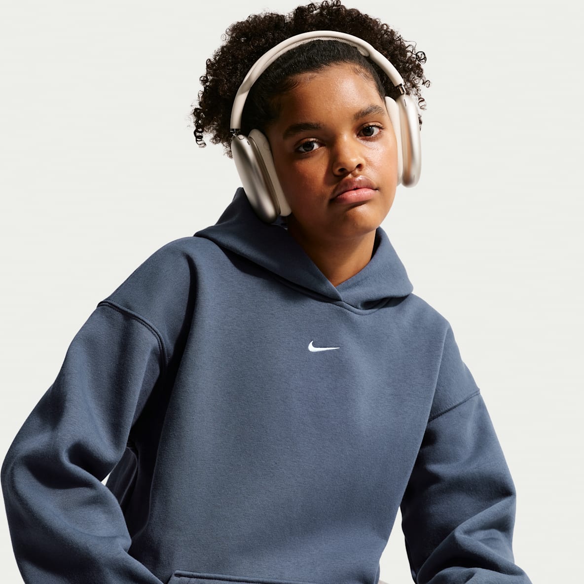 Nike Sportswear Studio Fleece Sudadera con gorro sin cierre oversized para niña