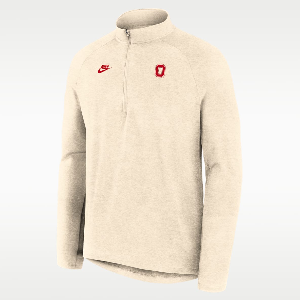 Ohio State Legacy Stride Playera de manga larga universitaria Nike Dri-FIT de medio cierre para hombre