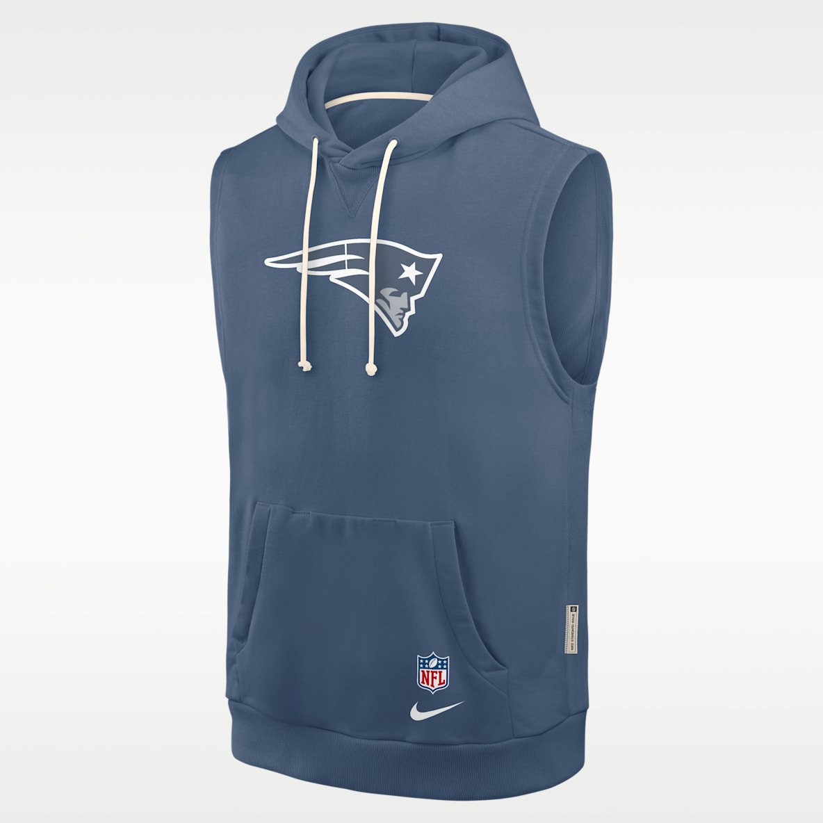 New England Patriots Rivalries Collection Sideline Sudadera con gorro sin cierre sin mangas Nike Dri-FIT de la NFL para hombre