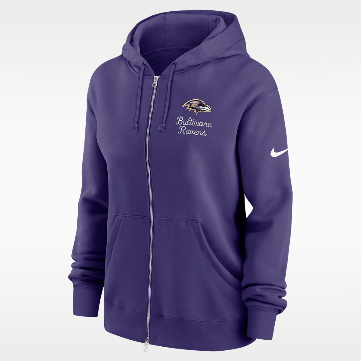 Baltimore Ravens Phoenix Rewind Sudadera con gorro Nike de la NFL de cierre completo para mujer