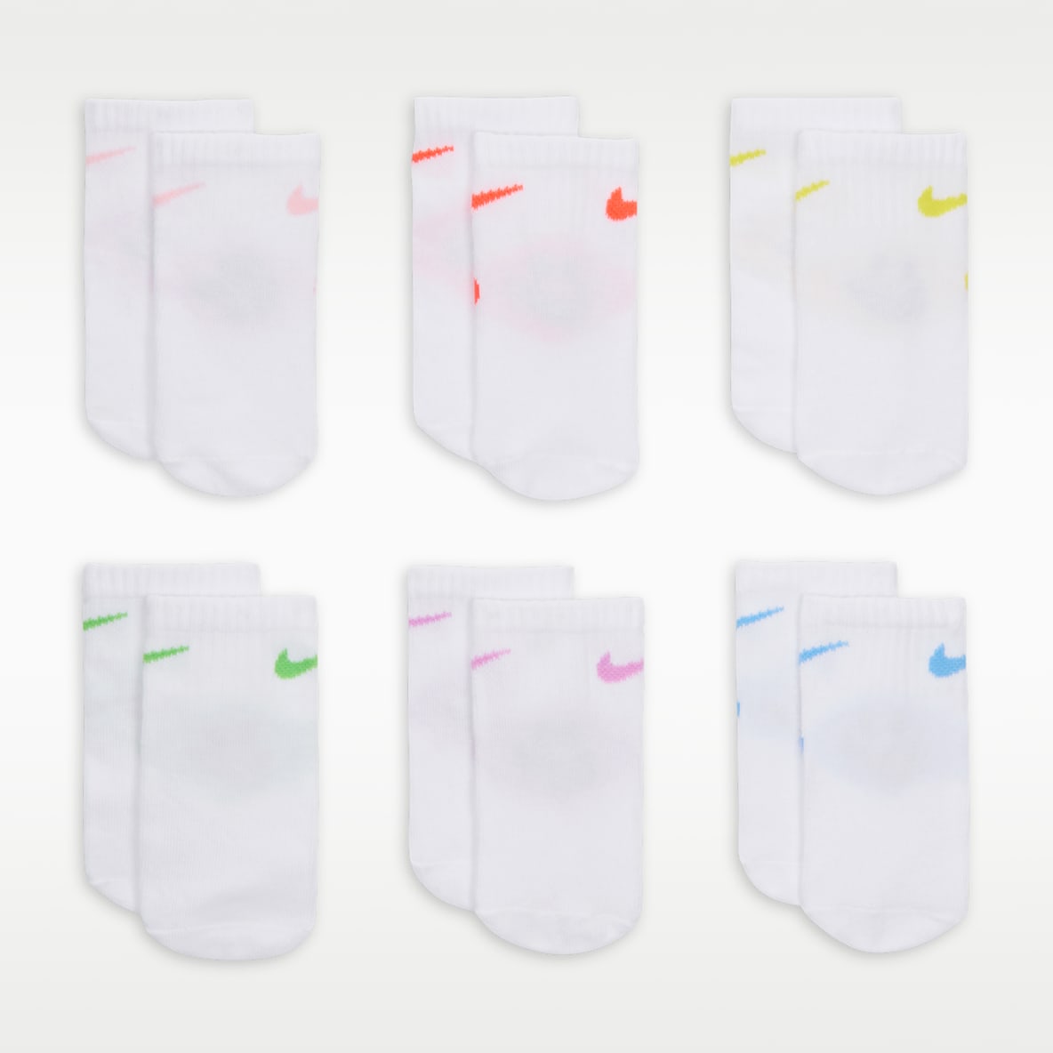 Nike Baby (12-24M) Smiley Ankle Socks (6 Pairs)