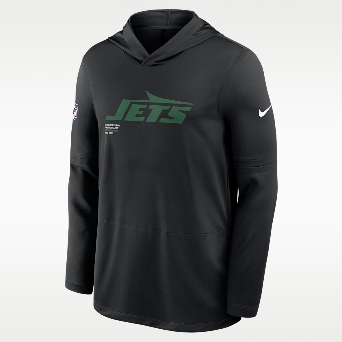 New York Jets Pure Fury Sideline Men's Nike Dri-FIT NFL Long-Sleeve Hooded Top