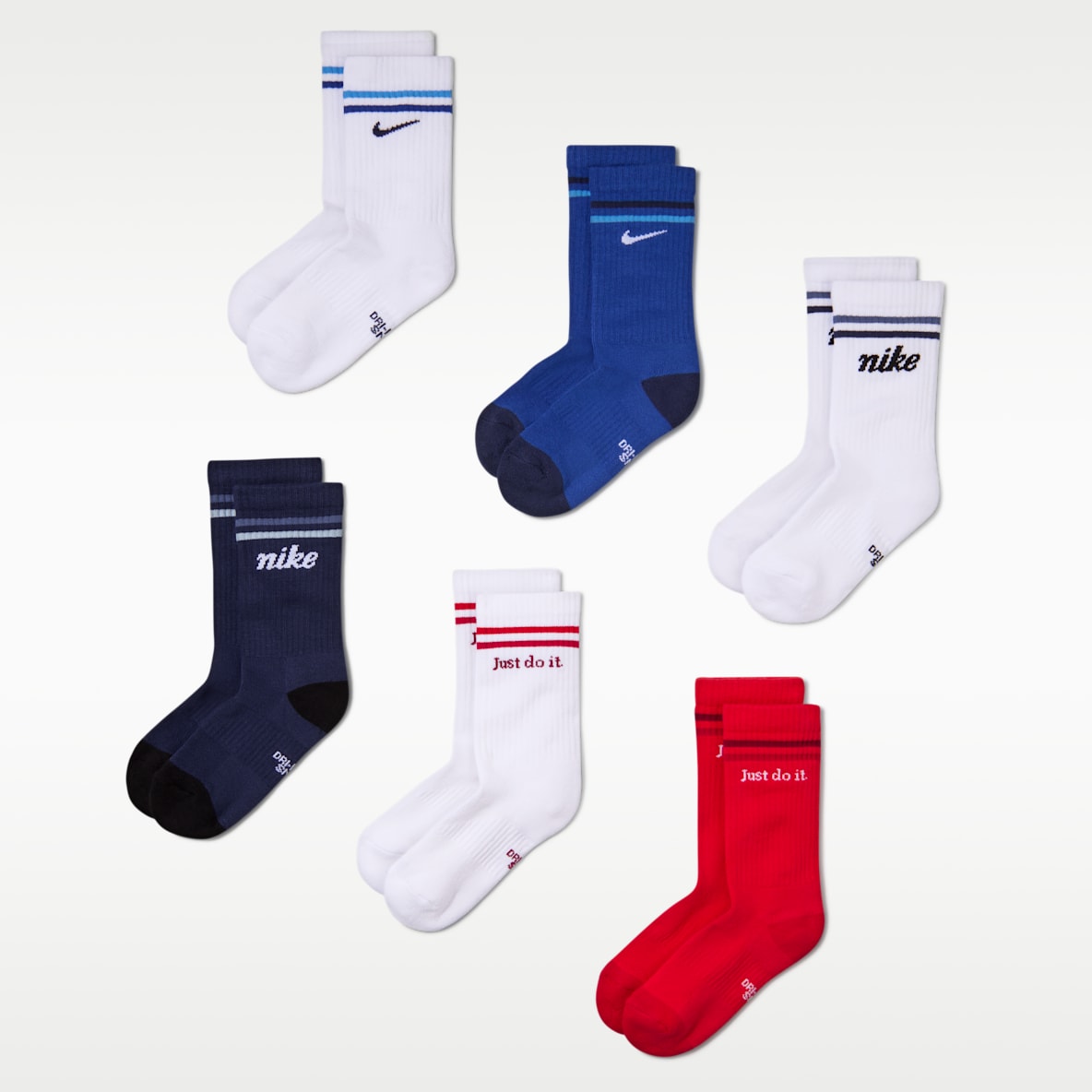 Nike Everyday Kids' Cushioned Crew Socks (6 Pairs)