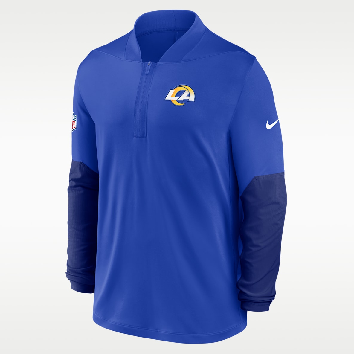 Los Angeles Rams Feel The Pressure Men's Nike Dri-FIT NFL 1/2-Zip Top