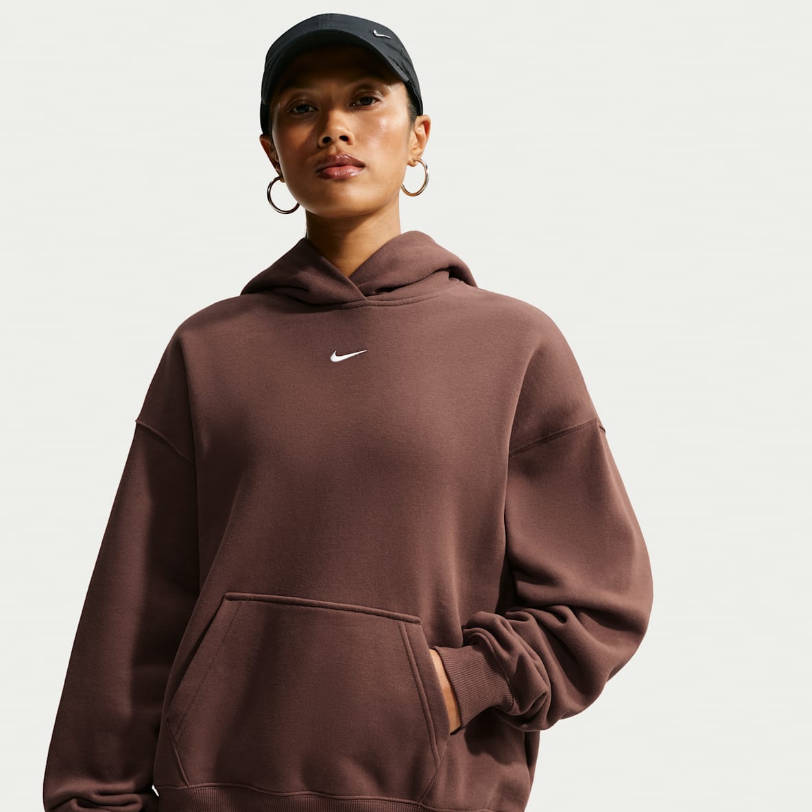 Nike Studio Fleece Medium Weight Felpa pullover oversize con cappuccio – Donna
