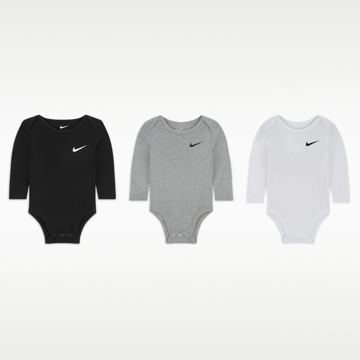Nike Essentials Baby 3-Pack Long Sleeve Bodysuits